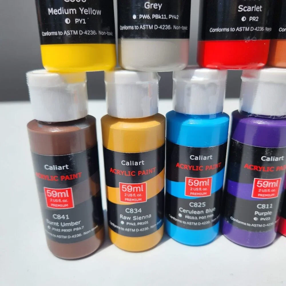 NEW 23 Bottles Caliart Acrylic Paint Bundle Set Colors Art Craft Paints Painting